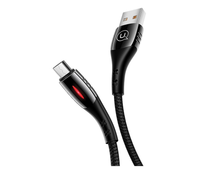 Kabel USAMS Kabel pleciony microUSB 1,2m Power-off 2A czarny